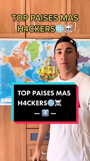 Top Paises Mas H4ckers🌐☠️: Puesto 4️⃣ #Overtips #TopPaises #Paises #Cyber #España #India #lentejas #xyzbca