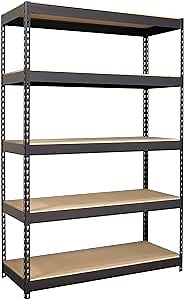 Hirsh Industries 3800 Shelving Unit, 48 x 18 x 78 Inches, Black