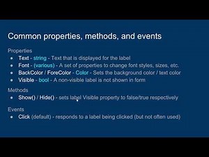 C# Windows Form Controls: Label