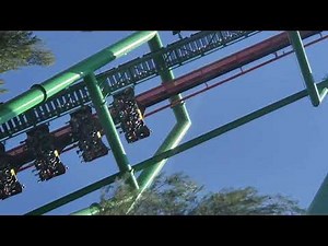 [4K] Tatsu: hillside Under Lift Hill & Curved Drop Off-Ride shot view, Six Flags Magic Mountain 2025