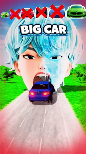 Big & Small Cars vs Frozen Hybrid Boy Open Mouth! - BeamNG.drive 😱🚗 #shorts