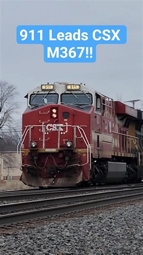 CSX 911 *SOOFR* Unit Leads CSX M367 Through Wellington on a Dreary Day With @Wheelingfoamer-f3h