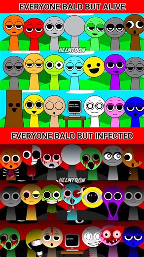 EVERYONE BALD BUT ALIVE Vs EVERYONE BALD BUT INFECTED #sprunki #roblox #shorts #shortvideo