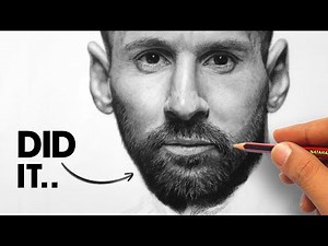 Leo Messi Realistic Portrait Drawing - Graphite and Charcoal Pencils