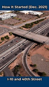 You can see the changes on the I-10 Broadway Curve Improvement Project at 40th Street and I-10. At the start of the project, there was the loop ramp from southbound 40th Street to eastbound I-10. Today, that ramp is gone and there is a diamond interchange at 40th Street. Remember this ramp had a long term closure that allowed crews to get the reconfiguration work done faster. This reconfiguration made room for additional travel lanes on I-10. | Arizona Department of Transportation