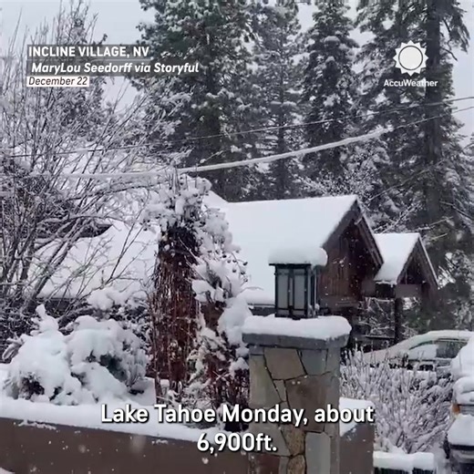 A recent snowfall turned Lake Tahoe into a winter wonderland, with about six inches of fresh snow blanketing the area just in time for the holidays. ❄️🎄 | AccuWeather
