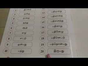 NUMBERS NAME IN TAMIL