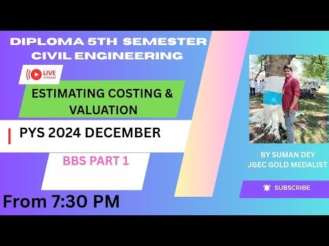 ESTIMATING,COSTING & VALUATION (CEPC 502) 2024 DECEMBER PYS | WBSCTE | 5TH SEMESTER 2025 | 3RD YEAR