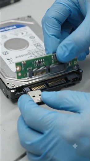 Data Recovery directly connecting the internal HDD using a SATA-to-USB adapter.#technology #fyp