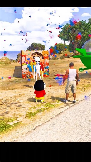 GTA 5 : Shinchan & Franklin🤣 Found Alien 👽 #bommalu #gta5telugu #gta5 #gta5shorts