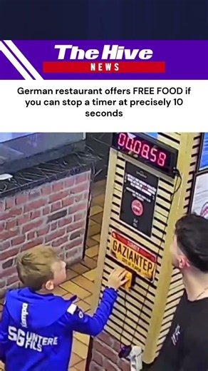 German restaurant offers FREE FOOD if you can stop a timer at precisely 10 seconds