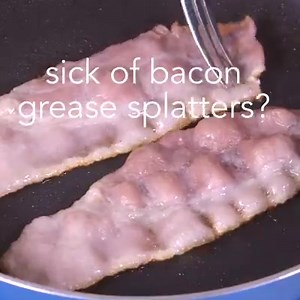 Sick of bacon grease splatters? Try this quick tip. Get more tips: http://fd.cm/video | Food.com