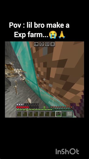 lil bro make a exp farm...😭🙏 #minecraft ##roblox #shorts