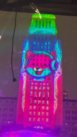 Pete Fox on Instagram: "How often do you get to project your logo onto a 500’ tall building on a New Year’s Eve, while hundred of thousands watch live and on TV across the nation? Well, that’s exactly what I did last night when I VJ’ed “on” the Los Angeles City Hall. Definitely one for the books. #projectionmapping #resolume #twitchdj #newyear"