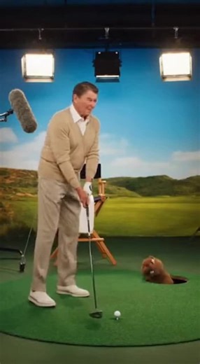 Reagan auditioning for Caddyshack