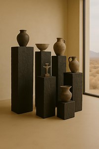 Charcoal Pedestal Column - Shou Sugi Ban Wood Plinth - Monolith - Sculpture Stand - Gift - Etsy