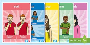 Auslan Basic Colours A4 Display Posters