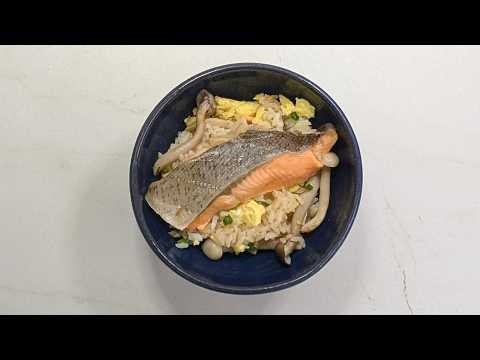Japanese Salmon Rice Bowl. A One Pot Easy Asian Rice Bowl Recipe. #Cookalong Version.