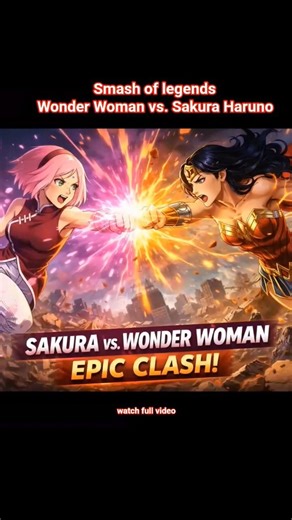 "Smash of Legends: Sakura vs. Wonder Woman”🌸🛡️ #sakuraharunoedit #wonderwoman #animevscomics