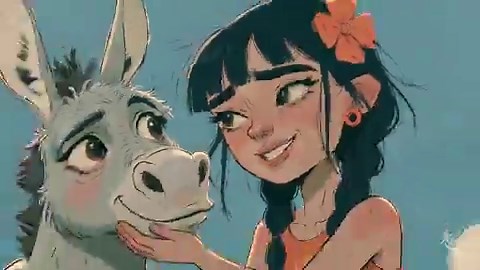 You can generate endless short animated stories with this method using just a reference image.A mini prompt for Seedance 2.0 Mini:Funny English narrative story between the girl and the silly donkey named biscuits, presented in cinematic coverage with dynamic angles - 8 ShotsMidjourney v8.2 Prompt for reference image, you don't need to tag it.girl with silly donkey --ar 16:9 --sref 3732263062 --profile txgf1m1 --stylize 1000 --preview