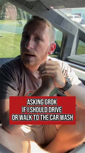 Asking Grok if I should walk or drive my Tesla Cybertruck to the car wash. Major Fail! | Tesla Cybertruck