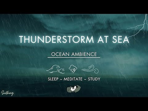 Thunderstorm Over Sea | NO MIDROLL ADS | Rough Waves With Rain and Thunder Sounds For Sleeping