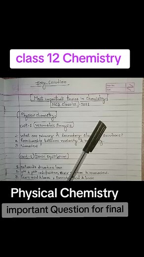 Class 12 Chemistry: Physical Chemistry Class 12 Explained