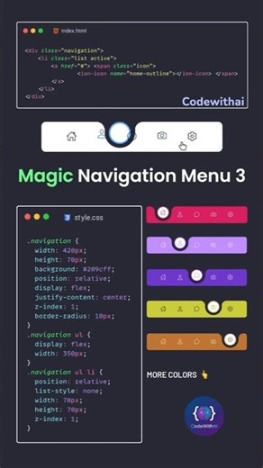Smooth Active State Transitions: Creative Nav bar !🤯#coding#shorts#viral#animation#games#css#html#ai