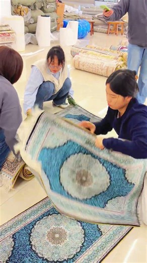 Small 2x3ft with different patterns handmade silk rugs were packed up and delivered to customer.