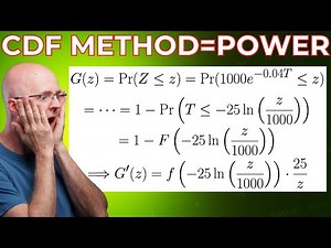 CDF METHOD is SO POWERFUL! (Find Distribution of Transformed Random Variable for Present Value)