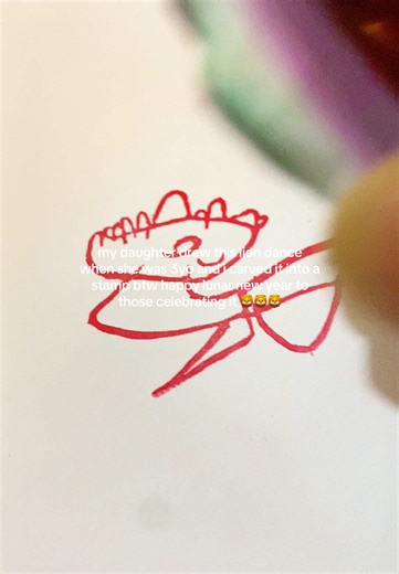 Creative Lunar New Year Lion Dance Rubber Stamp