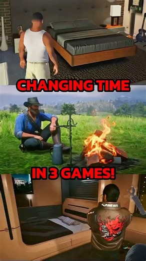 Different Time Skip Methods in 3 Games 🤯#shorts