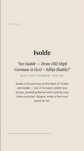 This medieval name doesn't mean love — it means ICE BATTLE | Isolde