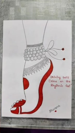 #new Rhythmic feet 💫 #shorts #drawing #classical #bharatanatyam