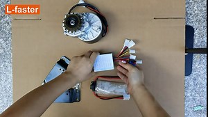 Freewheel Brushed Motor MY1016Z with 16 Teeth Gear Mounted and Brush Controller with Matched Connectors (24V)