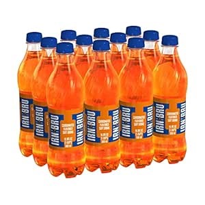 IRN-BRU Original Scottish Sparkling Soda, Citrus Flavored Carbonated Drink - Sparkling Flavored Soft Drink, 32 Flavor Recipe, 16.9 fl oz Bottles, Pack of 12