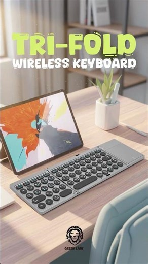 Tri-Fold Wireless Keyboard#GreenLion #WirelessKeyboard #Technology #SlimDesign #PortableKeyboard