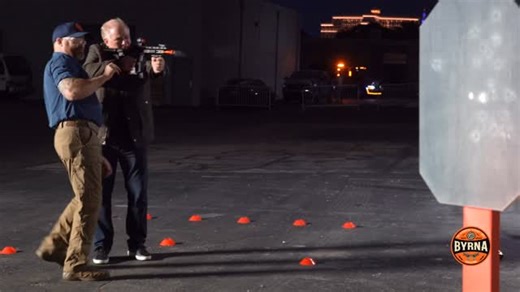 BYRNA LAS VEGAS | CORPORATE STORE on Instagram: "We recently hosted an event with members of the @cigarsconversation club, where shooters competed across three stages inspired by real-world scenarios. Each course required participants to use different Byrna platforms, including the SD launcher, the TCR, and the Mission 4 rifles. Competitors were tested on speed, accuracy, reloading skills, and their ability to shoot while on the move. The winner walked away with a brand-new, limited-edition gree