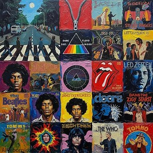 Classic Rock Album Cover Art Collage: Impasto Pop Art (digital Download) - Etsy UK