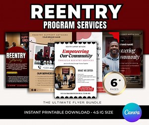 Reentry Program Canva Templates | 4:5 Instagram Flyer Bundle | Editable Social Media for Nonprofits, Prisoner Support, Housing Services - Etsy