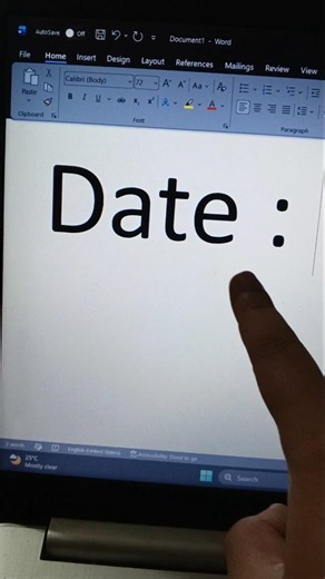 Today's Date in MS Word 😱 Full Tutorial ✅ #msword