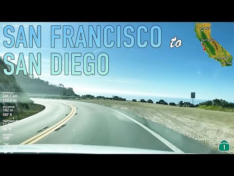 San Francisco to San Diego via Big Sur Road Trip Timelapse in 4K