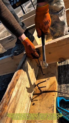Manual Wood Joint Fastening with Nails | Strong Roof Frame Technique.