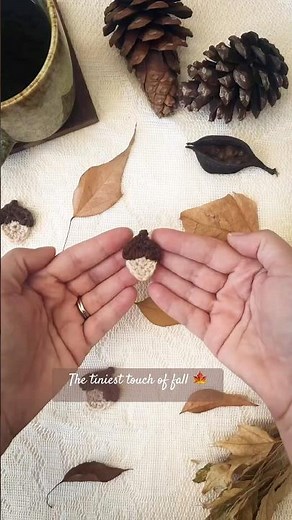 Mini Crochet Acorn Appliqué 🍂 | Quick & Easy Fall Crochet Project