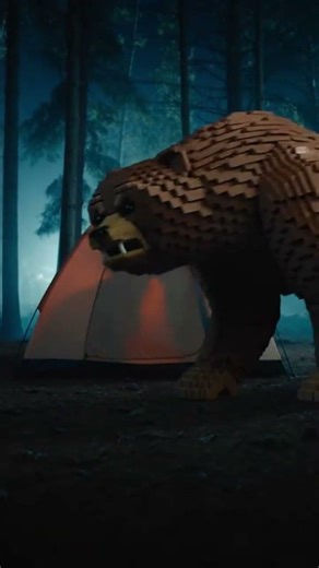 Chased by a Life-Sized Grizzly Made Out of LEGO!
