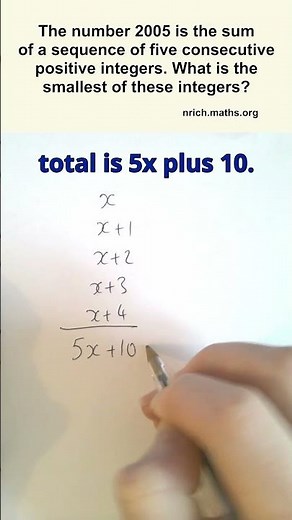 Five numbers in a row add up to 2005, but what are they?