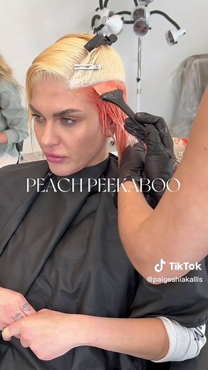 Bleach and Tone Hair Retouch with Pink Pop | Peach Hair Color