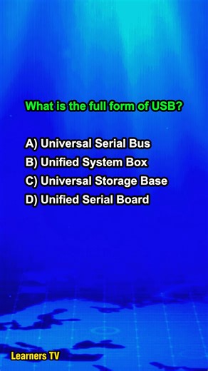 What is the full form of USB? #learnerstv #acronym #quiz | Learners TV