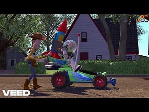 Toy Story (1995) - Woody & Buzz Use Sids Rocket To Fly
