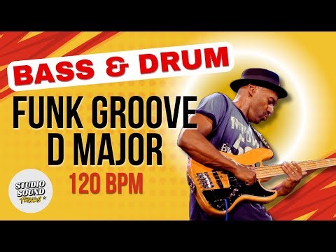 120 BPM | Bass & Drums Backing Track – Funk Groove in D Major